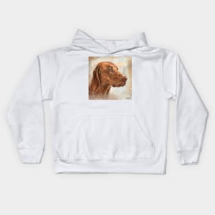 Painting of a Hungarian Vizsla from the Side Kids Hoodie